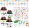 24 Pcs Spring Crafts for Kid Spring DIY Flower Pots with 24 Drawing Inserts and 4 Sheets Rhinestone Sticker